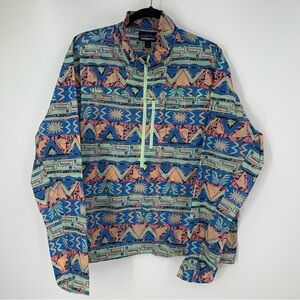 Patagonia Women's Houdini Stash 1/2 Zip Nylon Pullover High Hopes Geo XL